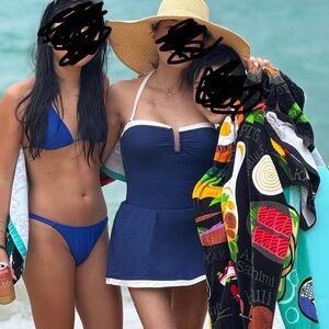 Trina Turk Navy Blue Swim set